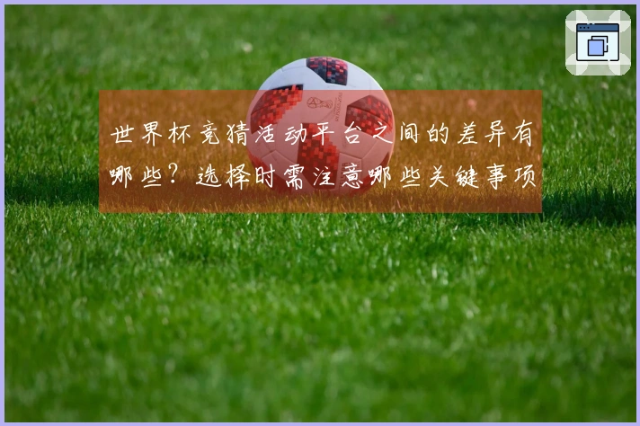 世界杯竞猜活动平台之间的差异有哪些？选择时需注意哪些关键事项？